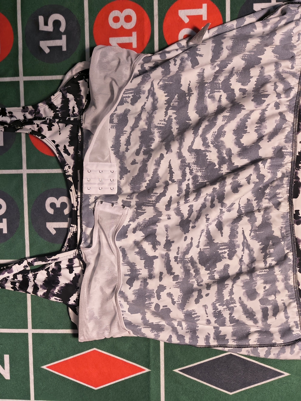 NWT Swim Solutions Tankini Top 22W Black White Zebra Underwire Plus Swim - Picture 12 of 15